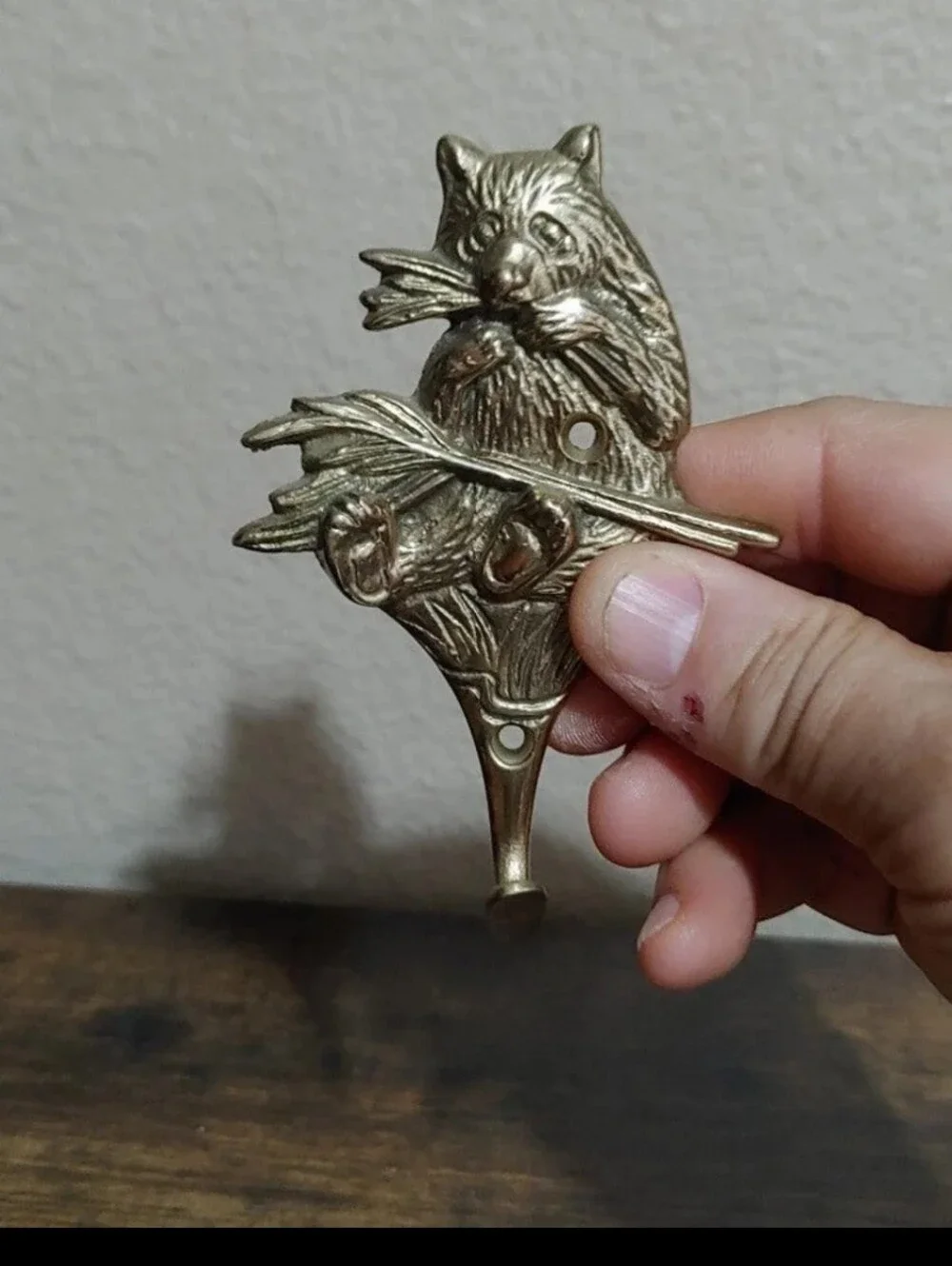 Cute Vintage Panda Brass Hook/Hanger.